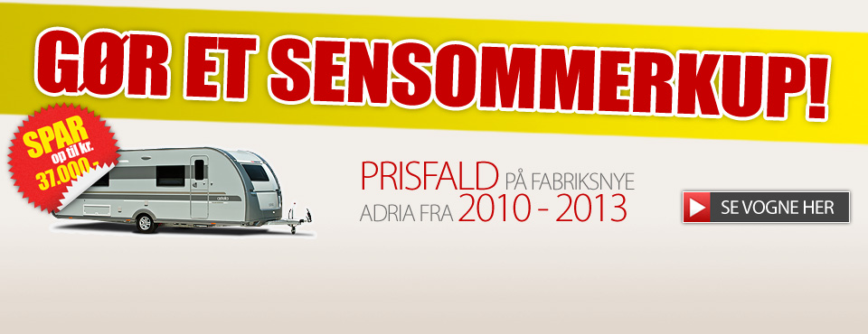 Spar op til 25.000,- kr på en fabriksny Adria!